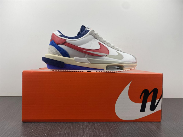 sacai x Nike Cortez 2022 White Red Blue DQ0581-100