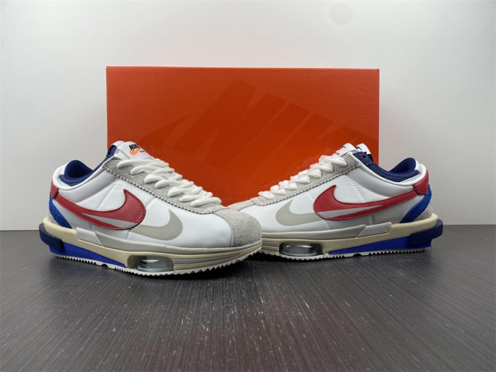 sacai x Nike Cortez 2022 White Red Blue DQ0581-100