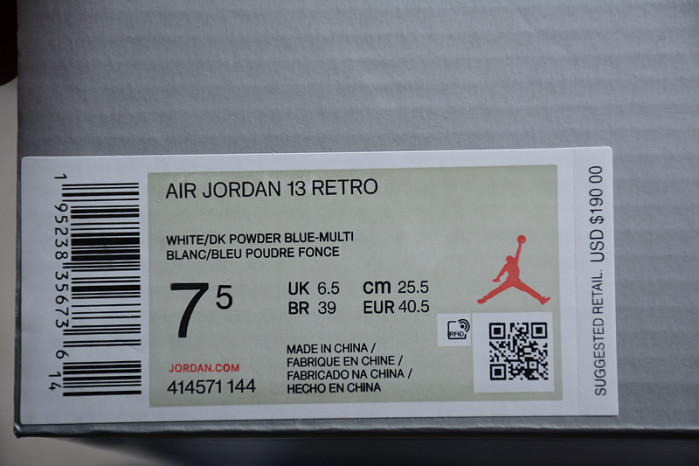 Jordan 13 Retro Obsidian Powder Blue White 414571-144