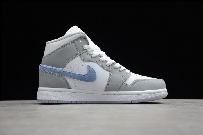 Air Jordan 1 Mid Wolf Grey Aluminum (W) - BQ6472-105