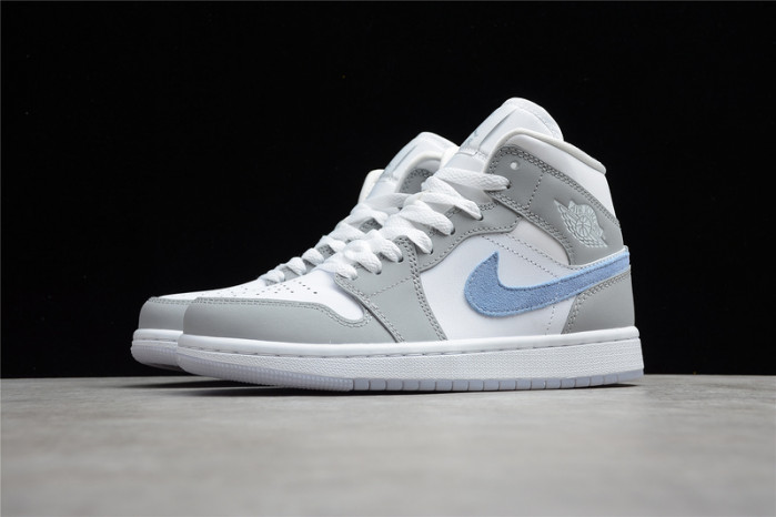 Air Jordan 1 Mid Wolf Grey Aluminum (W) - BQ6472-105