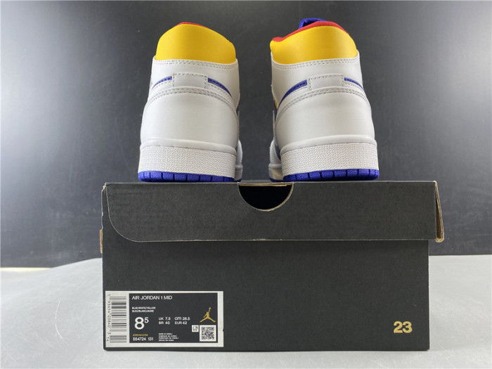 JORDAN 1 MID ROYAL BLUE LASER ORANGE 554724-131