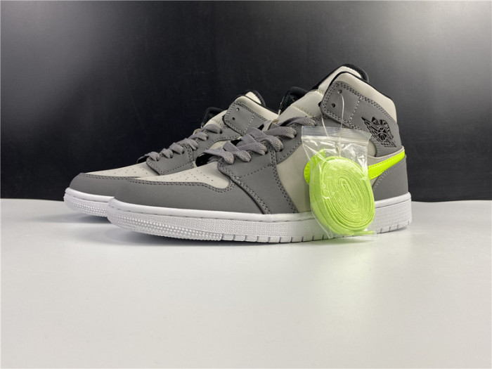 Air Jordan 1 Mid Grey Volt 554724-072
