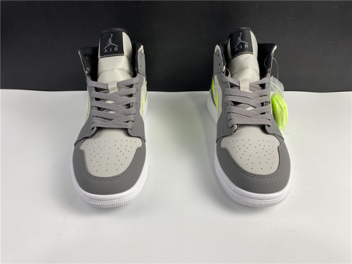 Air Jordan 1 Mid Grey Volt 554724-072