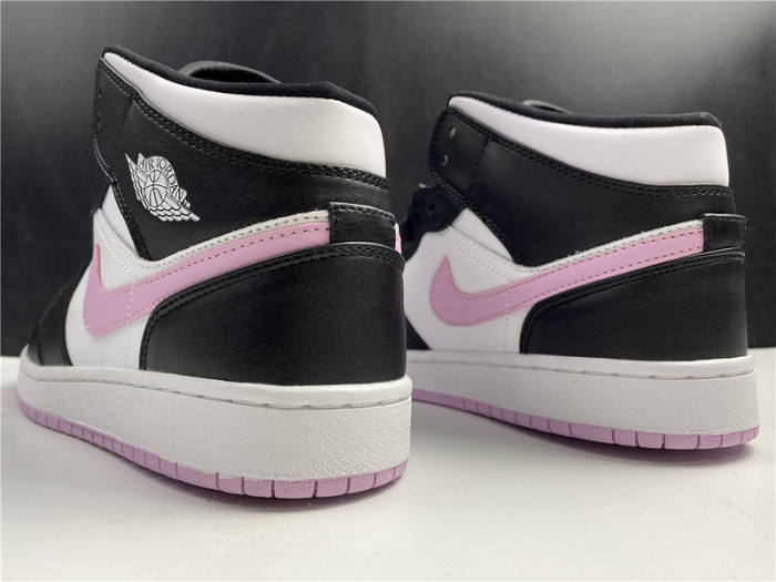 Air Jordan 1 Mid White Black Light Arctic Pink (GS) - 555112-103