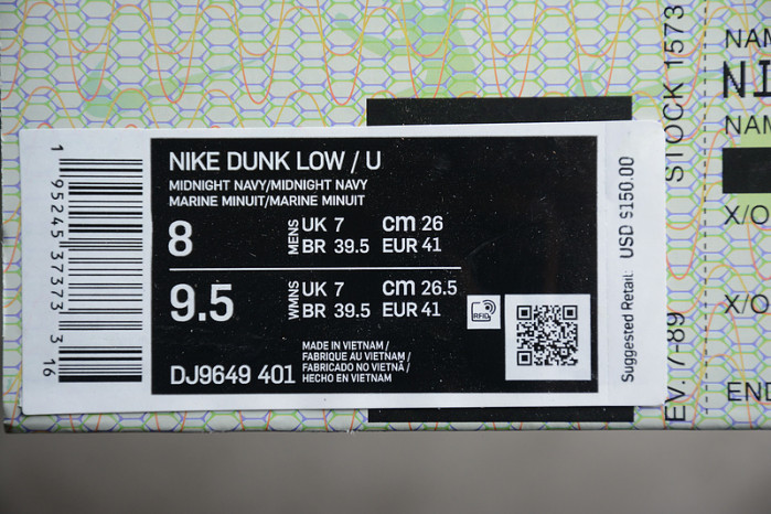 Union x Nike Dunk Low Midnight Navy DJ9649-401
