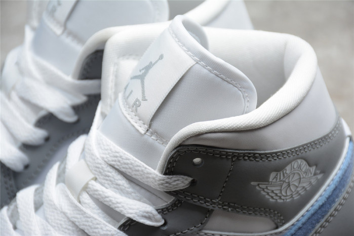 Air Jordan 1 Mid Wolf Grey Aluminum (W) - BQ6472-105