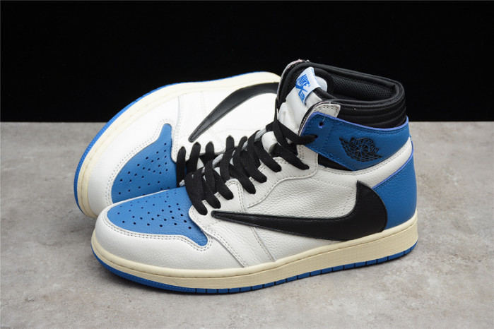 Travis Scott x Fragment x Air Jordan 1 Blue White DH3227-105
