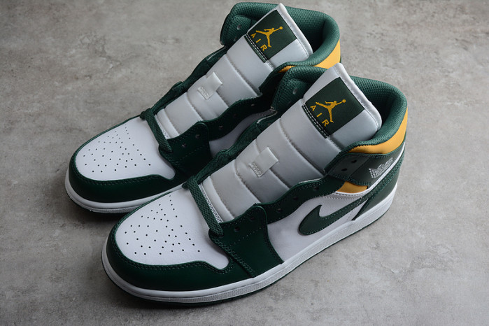 Air Jordan 1 Mid Green Yellow 554724-371