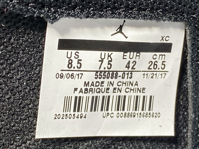 Air Jordan 1 Retro High OG Shadow Black Grey 555088-013