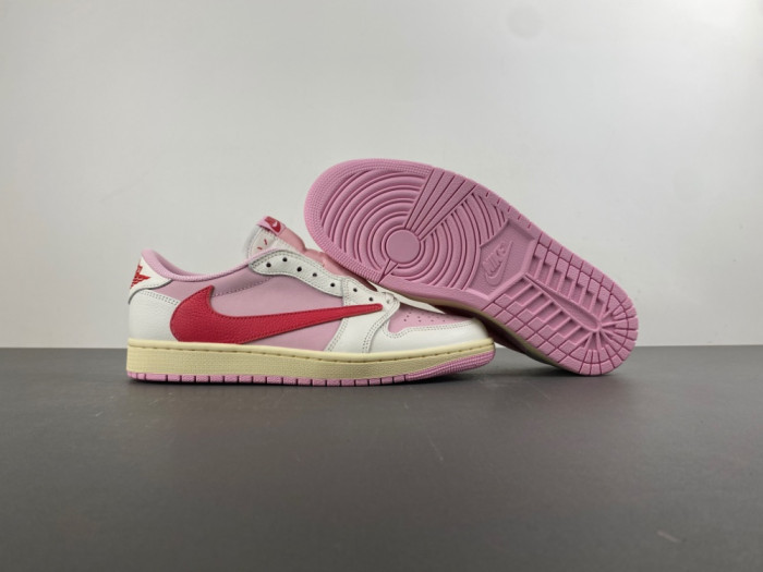 Travis Scott × AJ1 Low "Shy Pink" IQ7604-101
