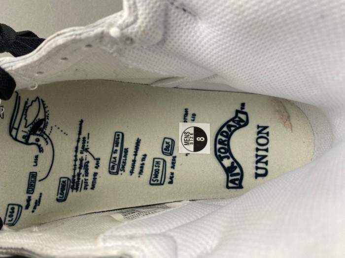 Union Fragment Air Jordan 1 White Black II7282-100